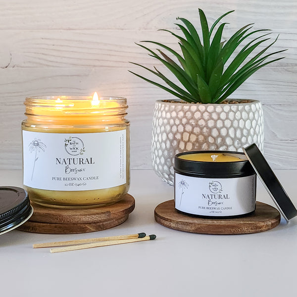 Natural Beeswax (Unscented) Pure Beeswax Candle