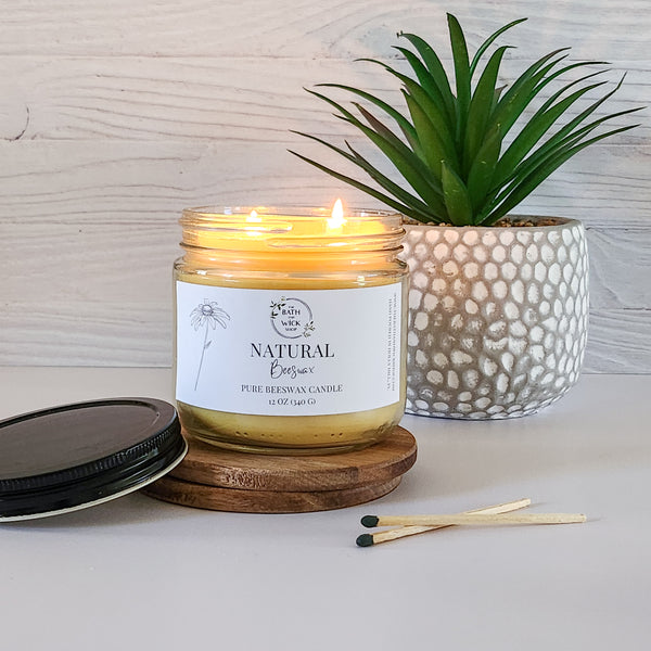 Natural Beeswax (Unscented) Pure Beeswax Candle