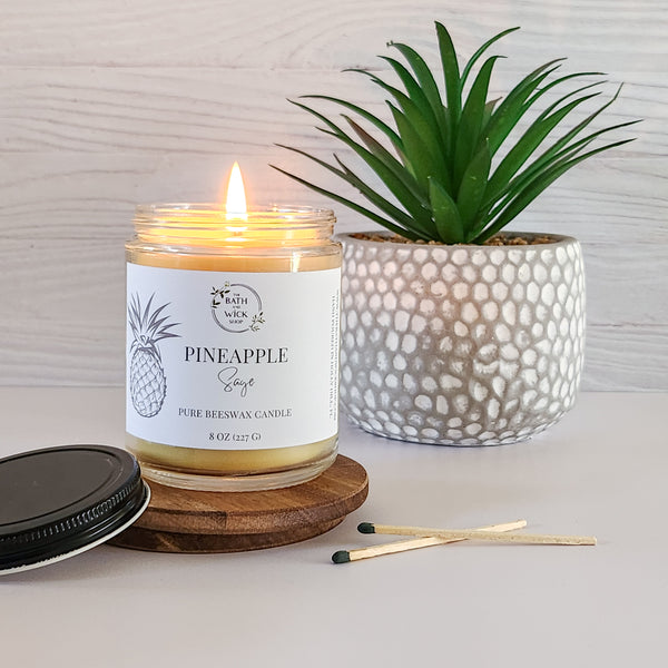Pineapple Sage Pure Beeswax Candle