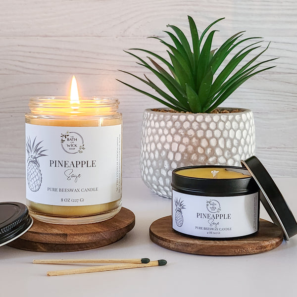 Pineapple Sage Pure Beeswax Candle