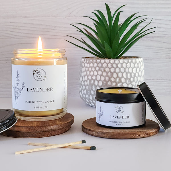 Lavender Pure Beeswax Candle