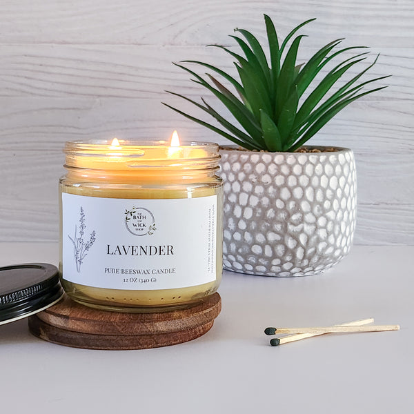 Lavender Pure Beeswax Candle