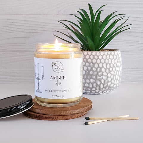 Amber Noir Pure Beeswax Candle