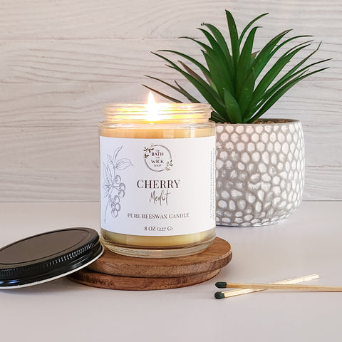 Cherry Merlot Pure Beeswax Candle