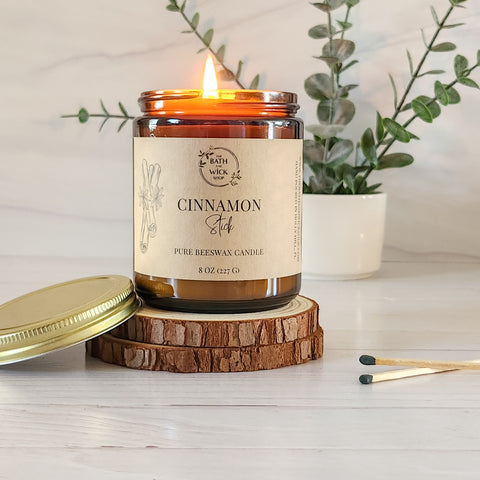 Cinnamon Stick Pure Beeswax Candle