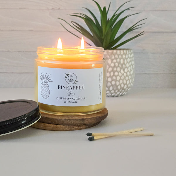 Pineapple Sage Pure Beeswax Candle