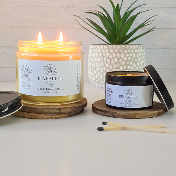 Pineapple Sage Pure Beeswax Candle