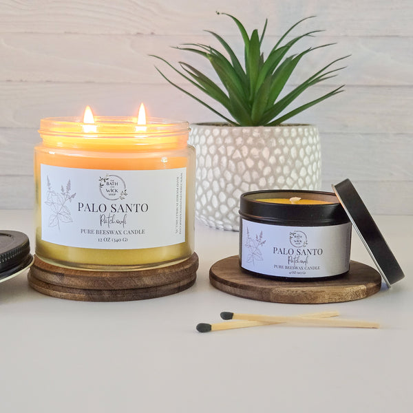 Palo Santo Patchouli Pure Beeswax Candle