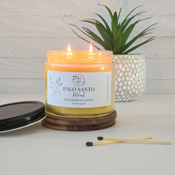 Palo Santo Patchouli Pure Beeswax Candle