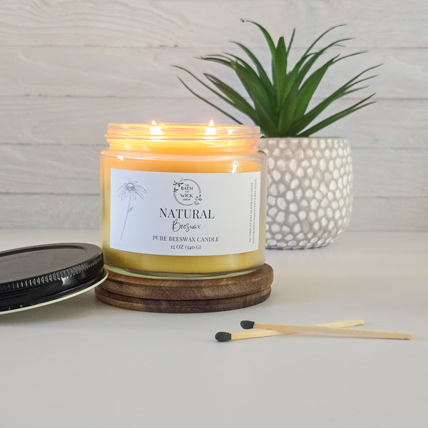 Natural Beeswax (Unscented) Pure Beeswax Candle