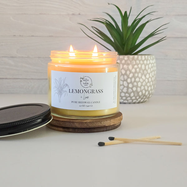 Lemongrass & Lime Pure Beeswax Candle