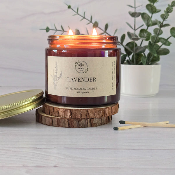 Lavender Pure Beeswax Candle