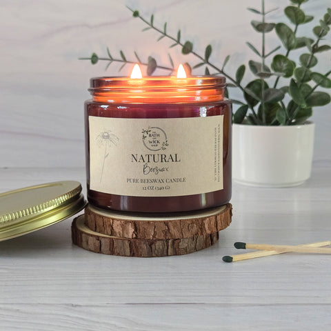 Natural Beeswax (Unscented) Pure Beeswax Candle