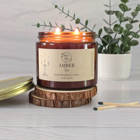Amber Noir Pure Beeswax Candles
