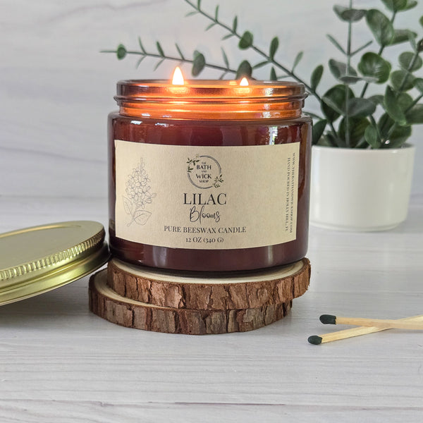 Lilac Blooms Pure Beeswax Candle