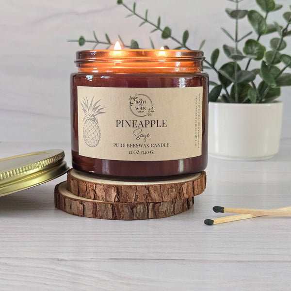 Pineapple Sage Pure Beeswax Candle