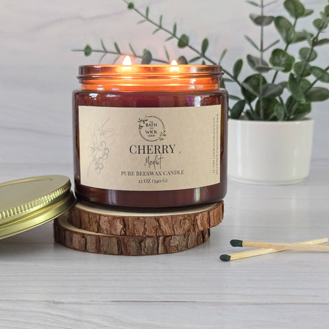 Cherry Merlot Pure Beeswax Candle