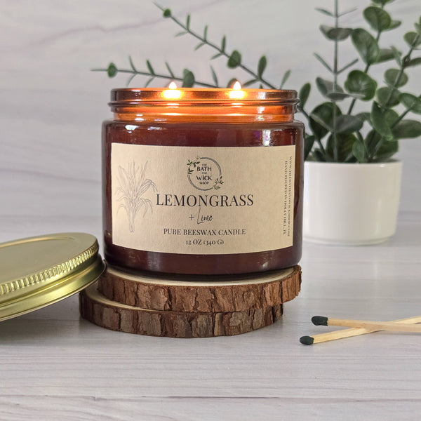 Lemongrass & Lime Pure Beeswax Candle