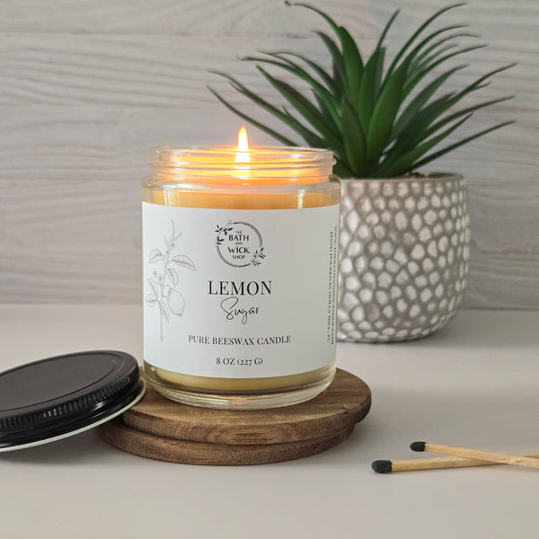 Lemon Sugar Pure Beeswax Candle