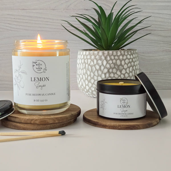 Lemon Sugar Pure Beeswax Candle