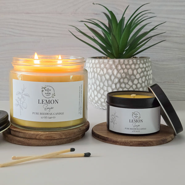 Lemon Sugar Pure Beeswax Candle