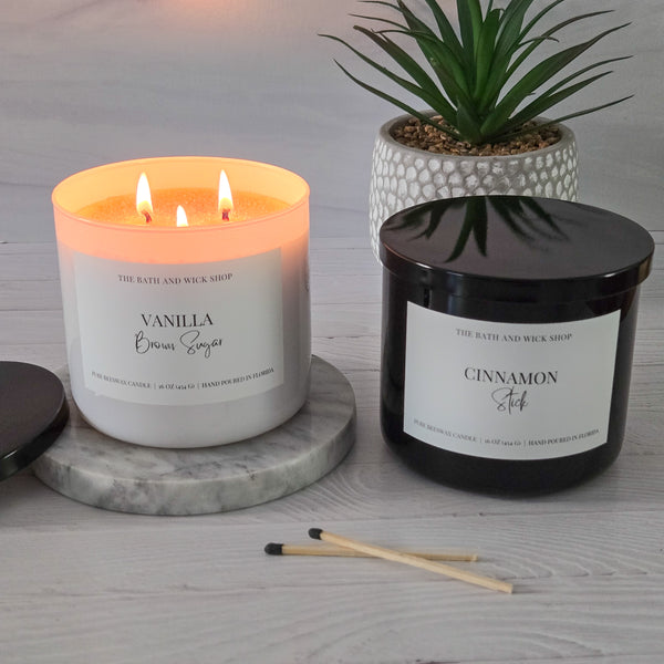 3 Wick Beeswax Candles