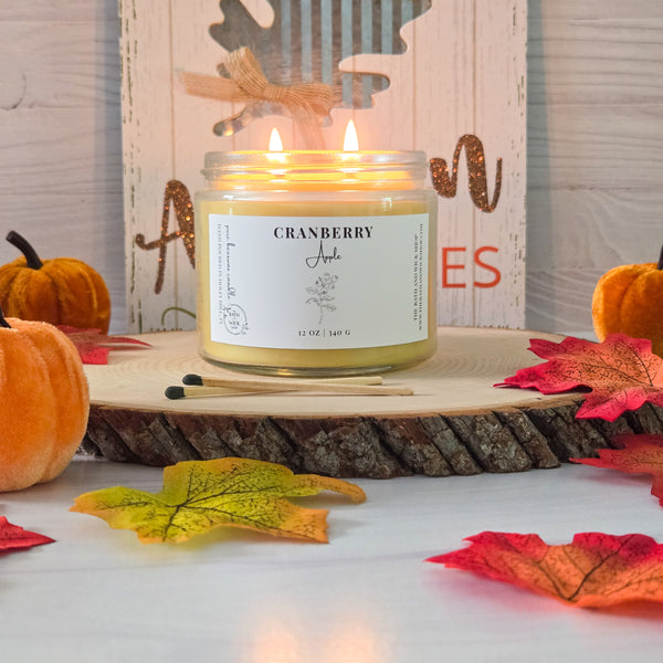 Cranberry Apple Pure Beeswax Candle