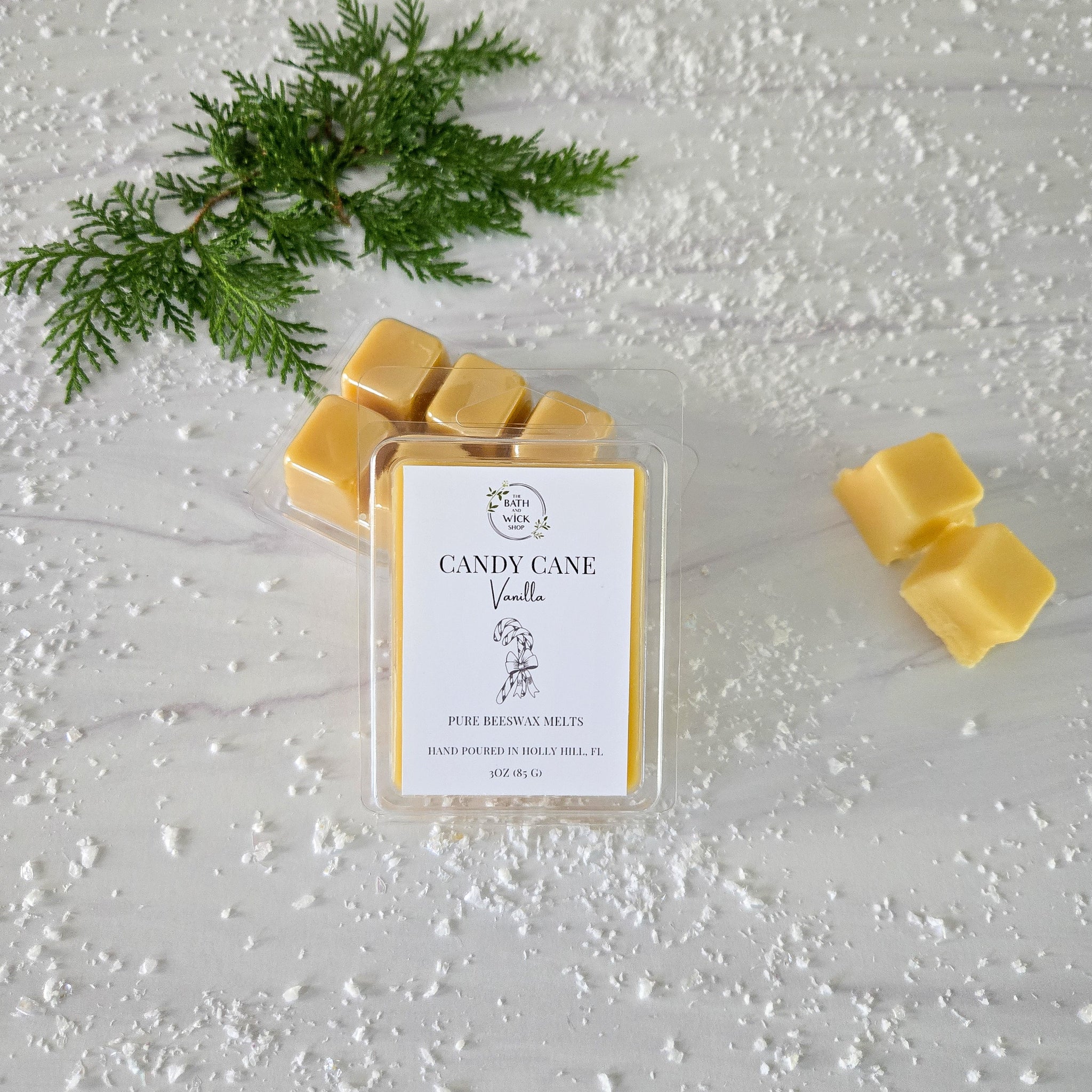 Candy Cane Vanilla Pure Beeswax Melts