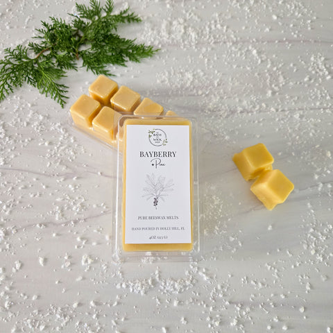 Bayberry & Pine Pure Beeswax Melts | Large 8 Cube