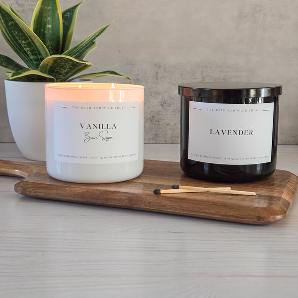 3 Wick Beeswax Candles