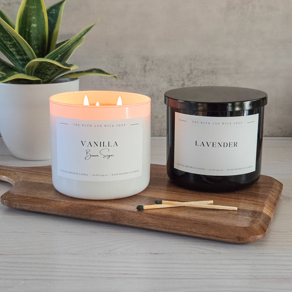 3 Wick Beeswax Candles