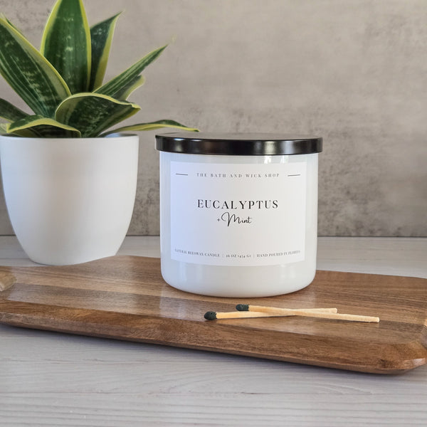 3 Wick Beeswax Candles