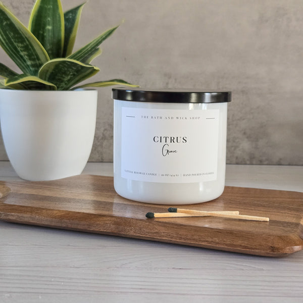 3 Wick Beeswax Candles