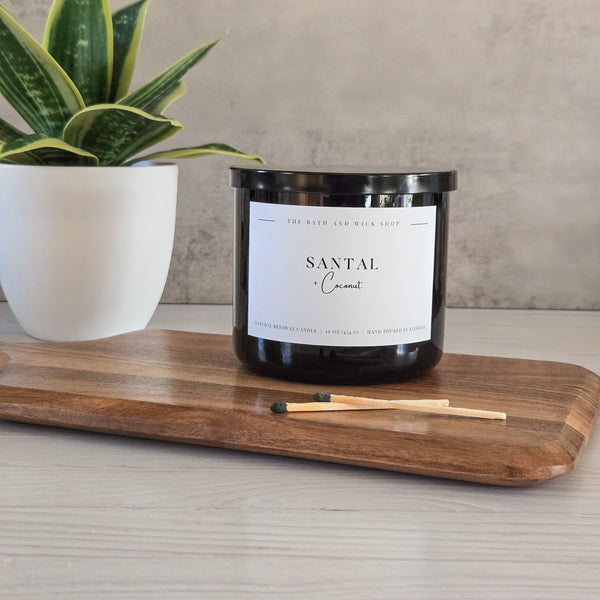 3 Wick Beeswax Candles