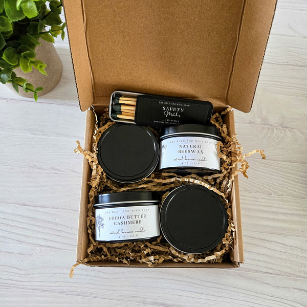 4 oz Tin Beeswax Candles Gift Box
