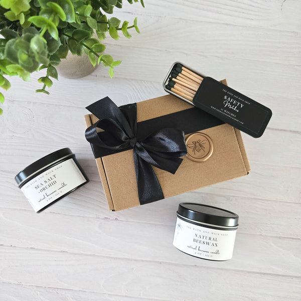 4 oz Tin Beeswax Candles Gift Box