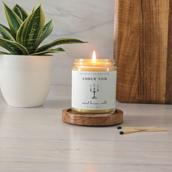 Amber Noir Natural Beeswax Candle