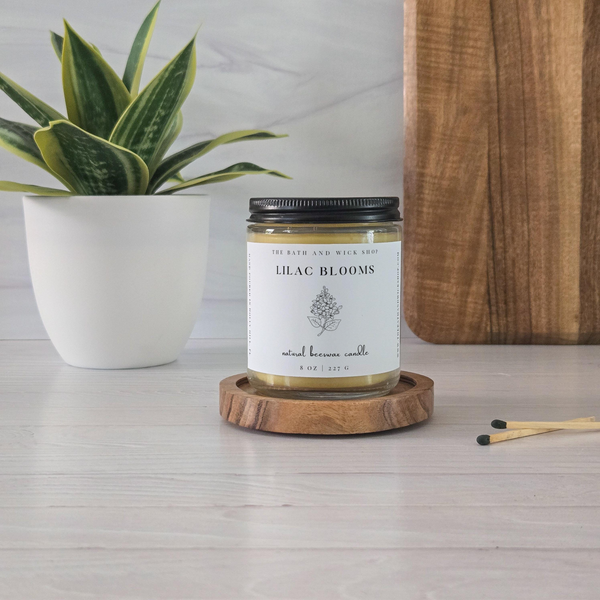 Lilac Blooms Natural Beeswax Candle