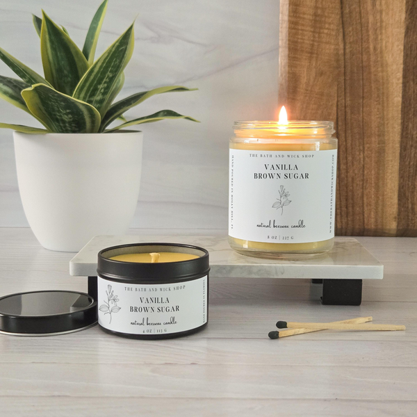 Vanilla Brown Sugar Natural Beeswax Candle