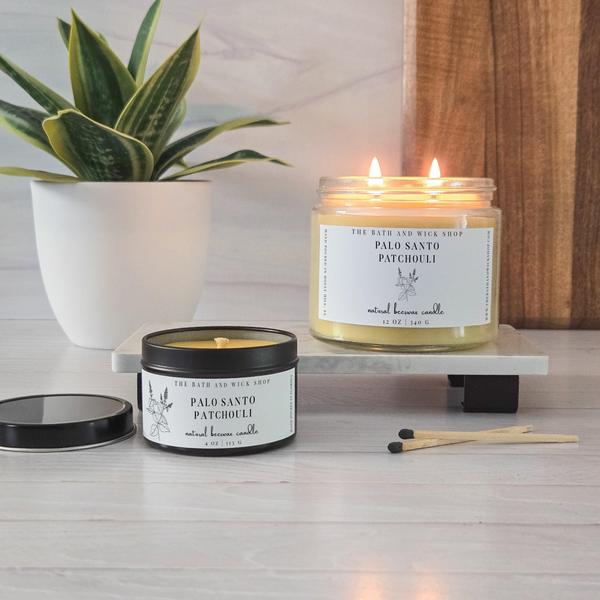 Palo Santo Patchouli Natural Beeswax Candle