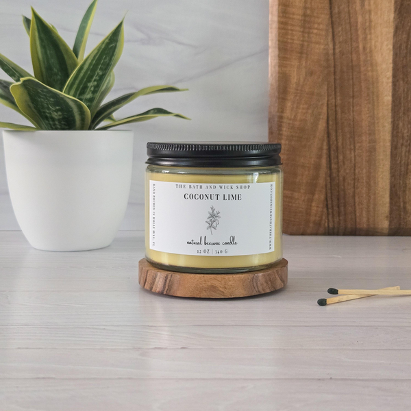 Coconut Lime Natural Beeswax Candle