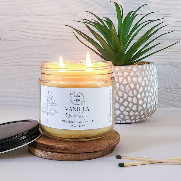 Vanilla Brown Sugar Pure Beeswax Candle