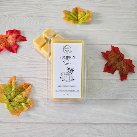 Pumpkin Spice Pure Beeswax Melts | Large 8 Cube
