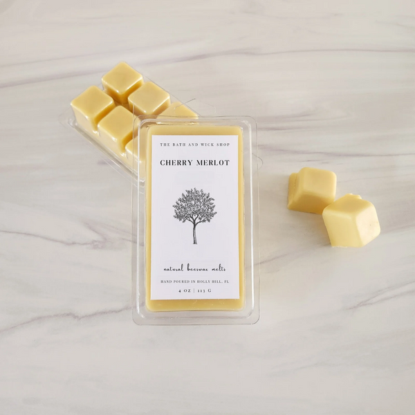 Cherry Merlot Natural Beeswax Melts | Large 8 Cube