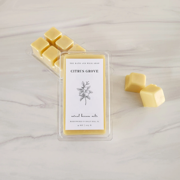 Citrus Grove Natural Beeswax Melts | Large 8 Cube
