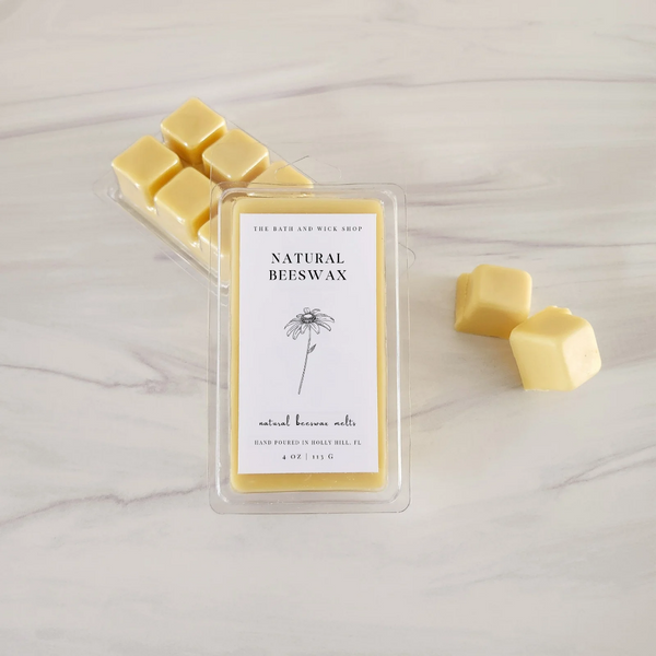 Natural Beeswax (Unscented) Beeswax Melts | Large 8 Cube