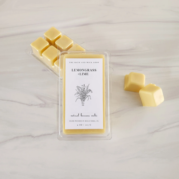 Lemongrass + Lime Natural Beeswax Melts | Large 8 Cube