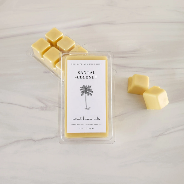 Santal + Coconut Natural Beeswax Melts | Large 8 Cube