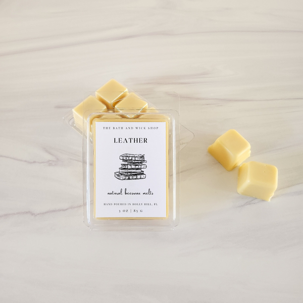 Leather Natural Beeswax Melts