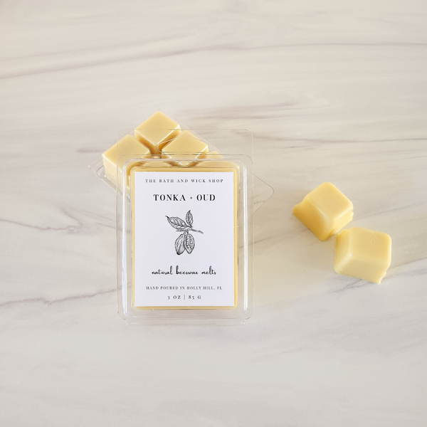 Tonka + Oud Natural Beeswax Melts